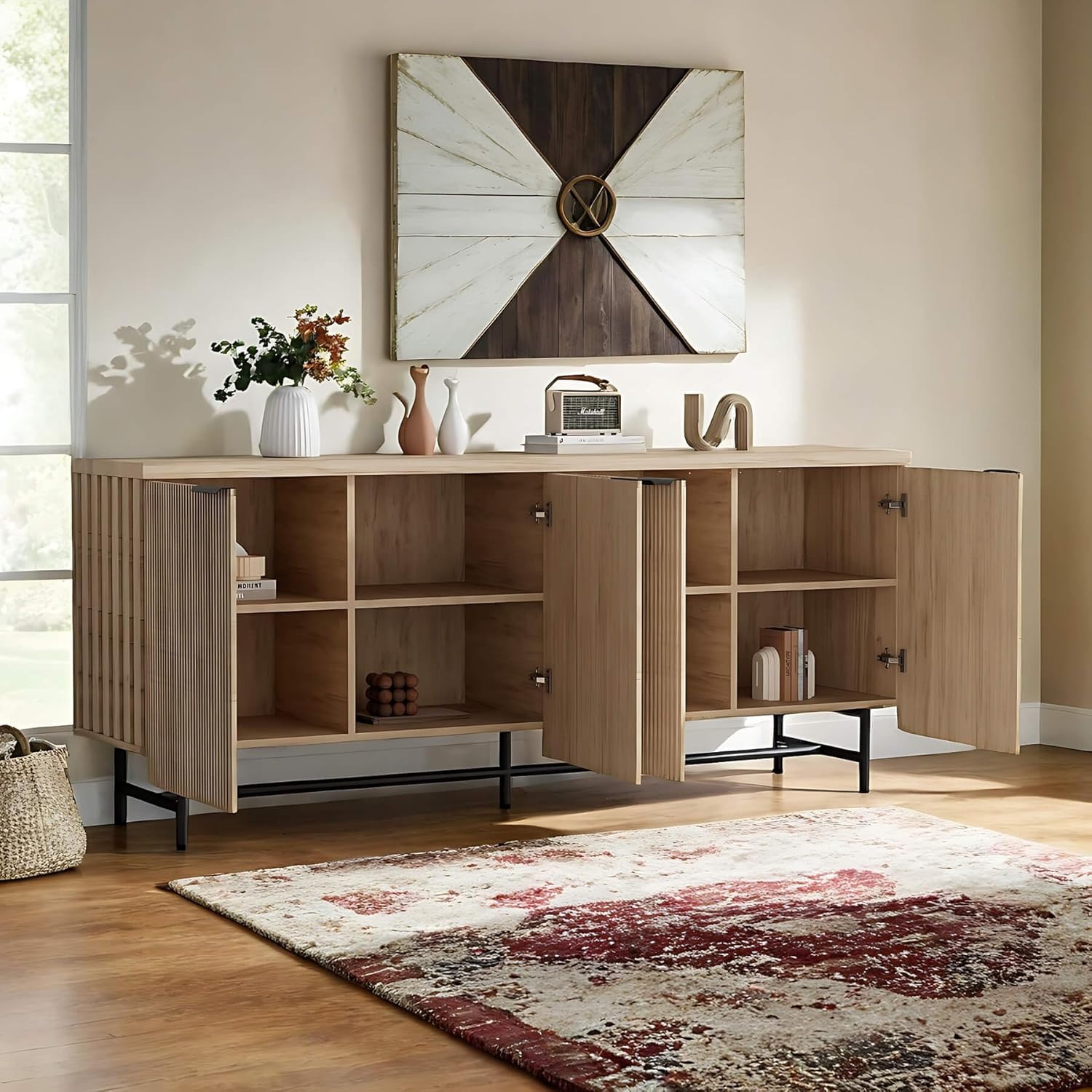 SAINTCY Sideboard Cabinet – Fluted Design