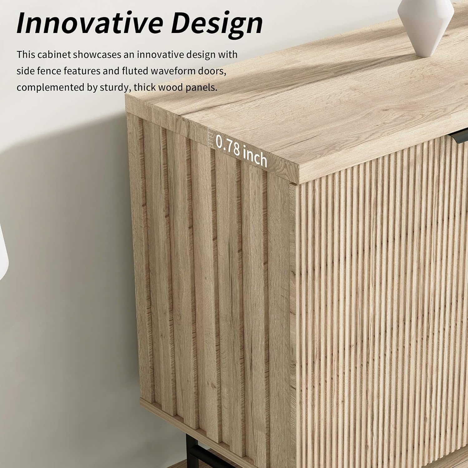 SAINTCY Sideboard Cabinet – Fluted Design