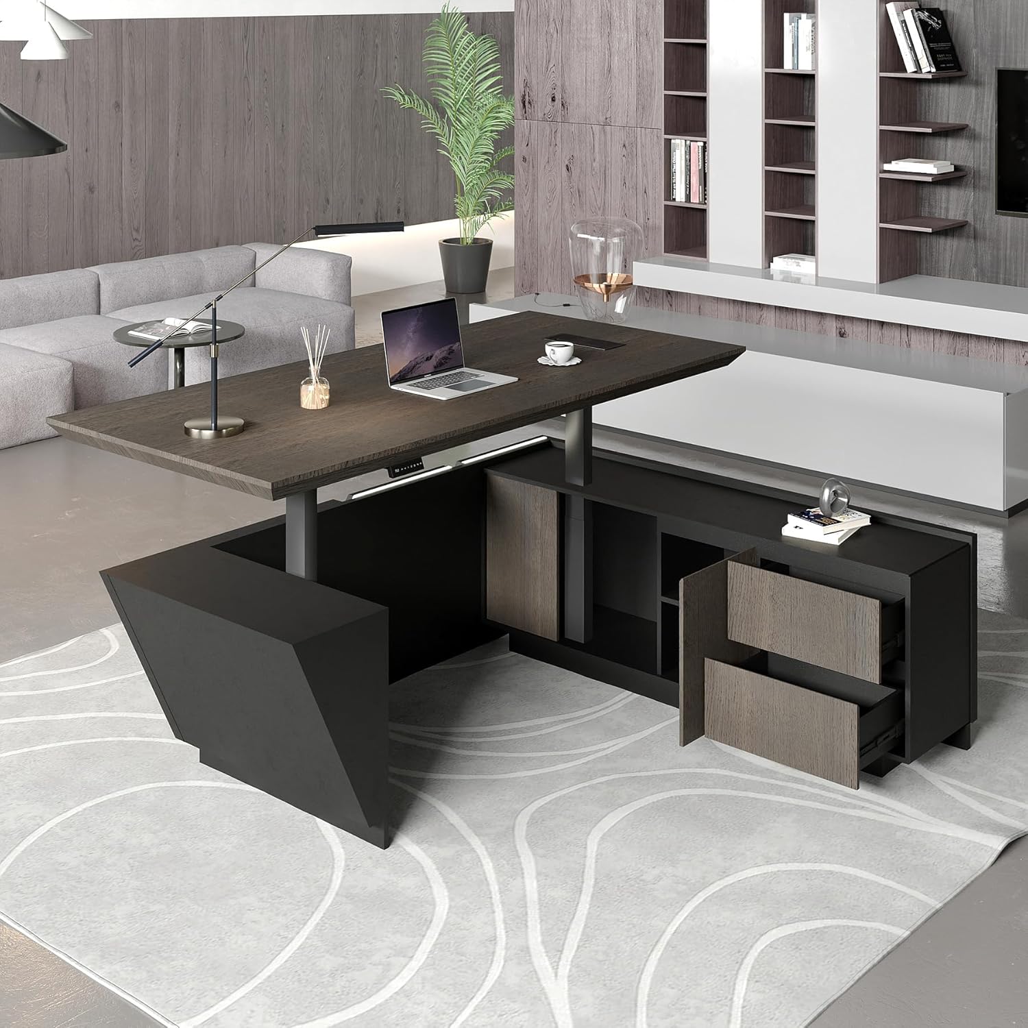 SAINTCY L-Shaped Standing Desk