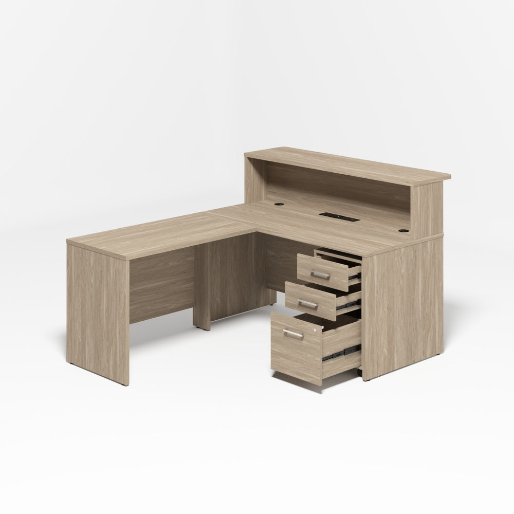 Saintcy L-Shaped Reception Desk with Mobile Pedestal