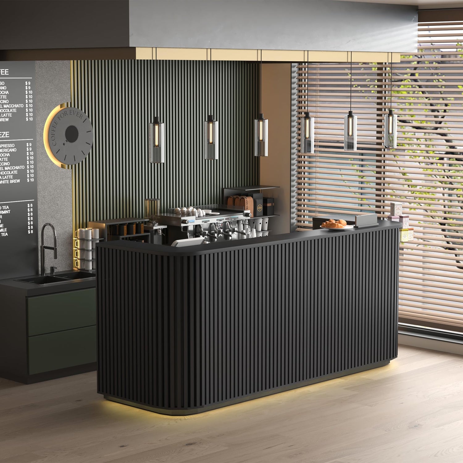 Saintcy Radius Fluted Reception Desk
