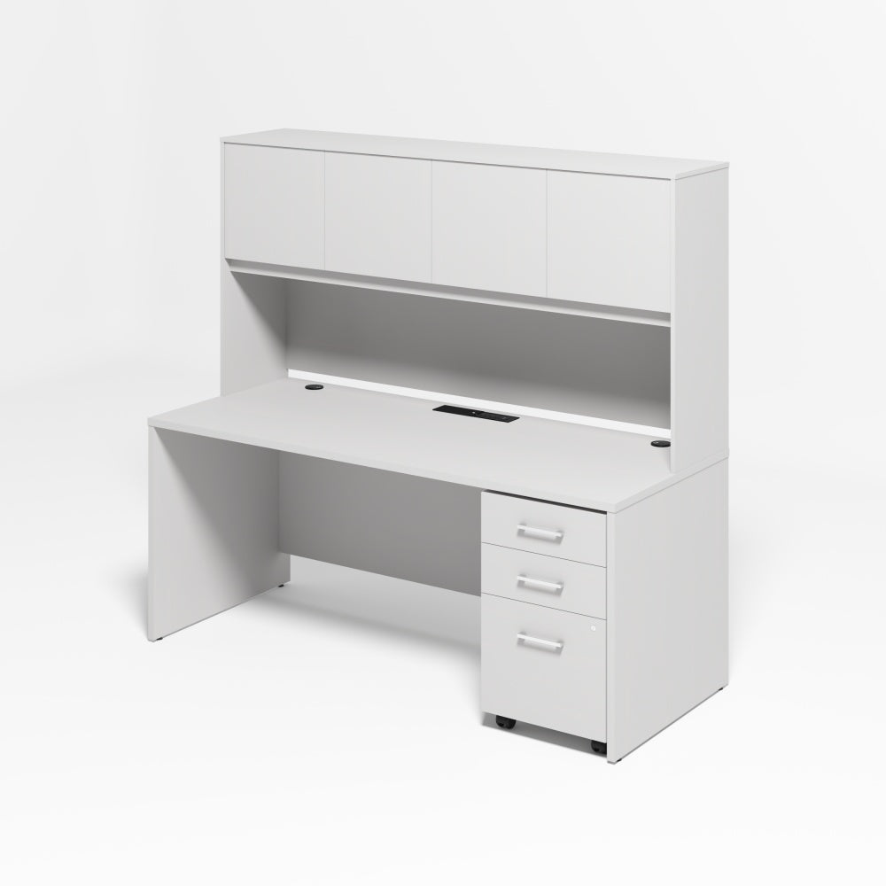 Saintcy Fluted Executive Desk with Hutch