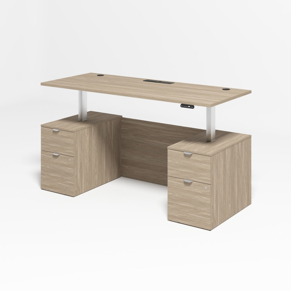 Saintcy Fluted Pedestal Standing Desk