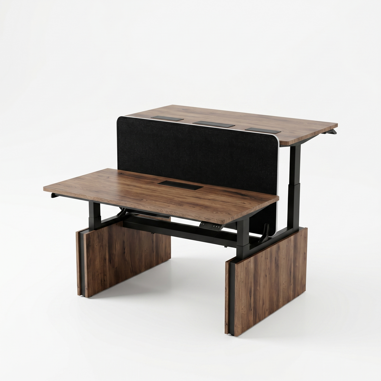 Saintcy IW009 55" Dual 2-Person Electric Standing Desk - Height Adjustable Chicago Industrial Workstation