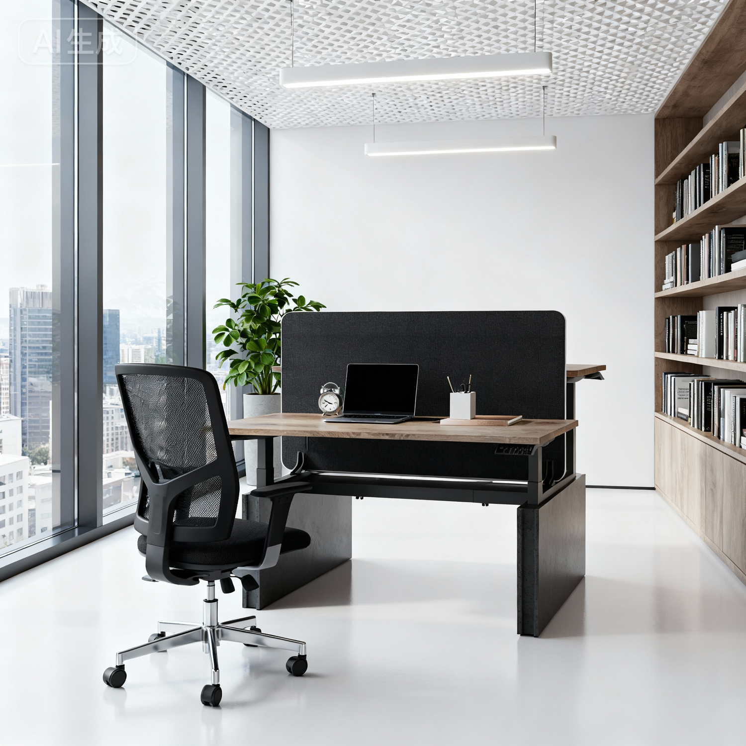 Saintcy IW009 55" Dual 2-Person Electric Standing Desk - Height Adjustable Chicago Industrial Workstation