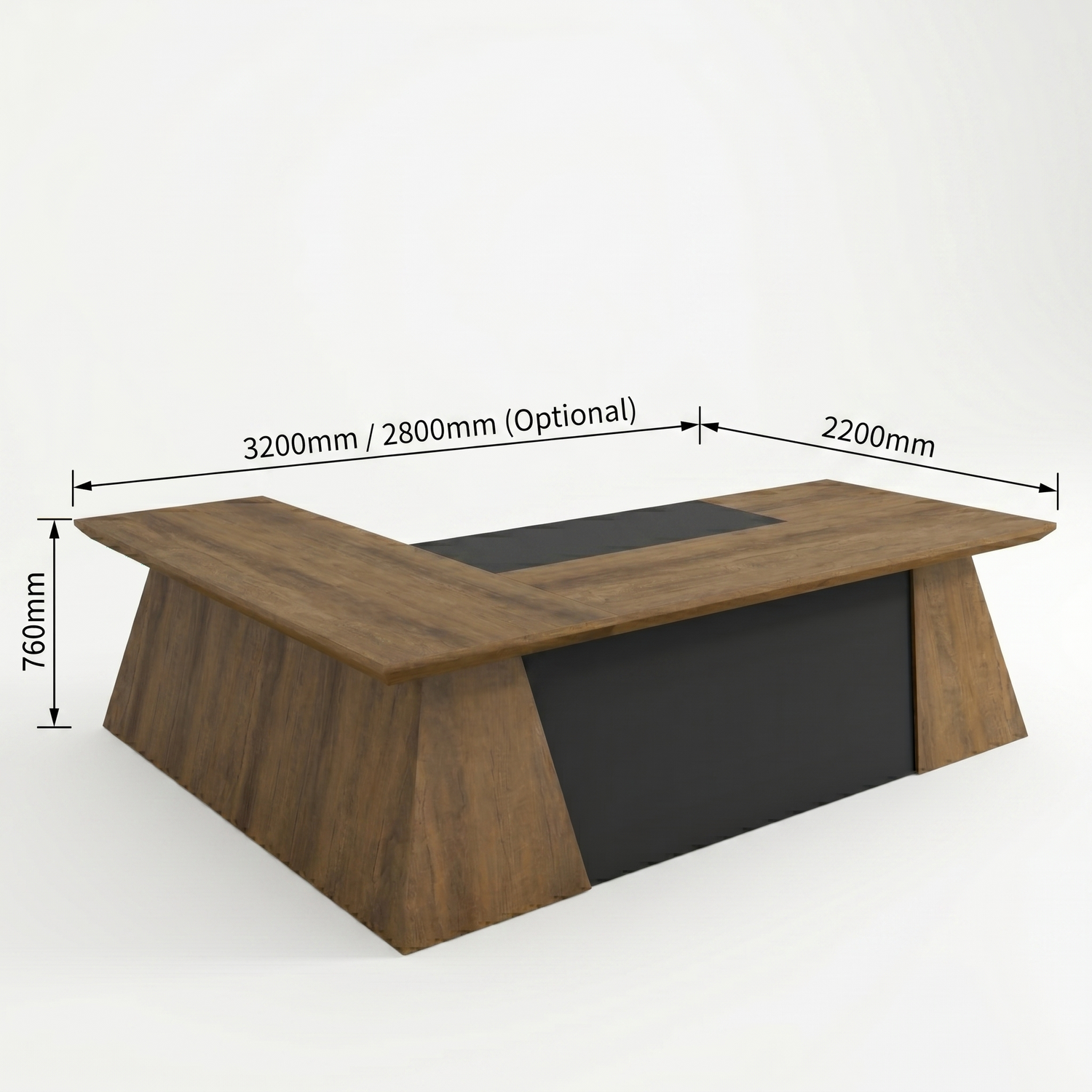 Saintcy M2501 110"/126" L-Shaped Executive Desk - Chicago Industrial Modern Architectural Office Workstation