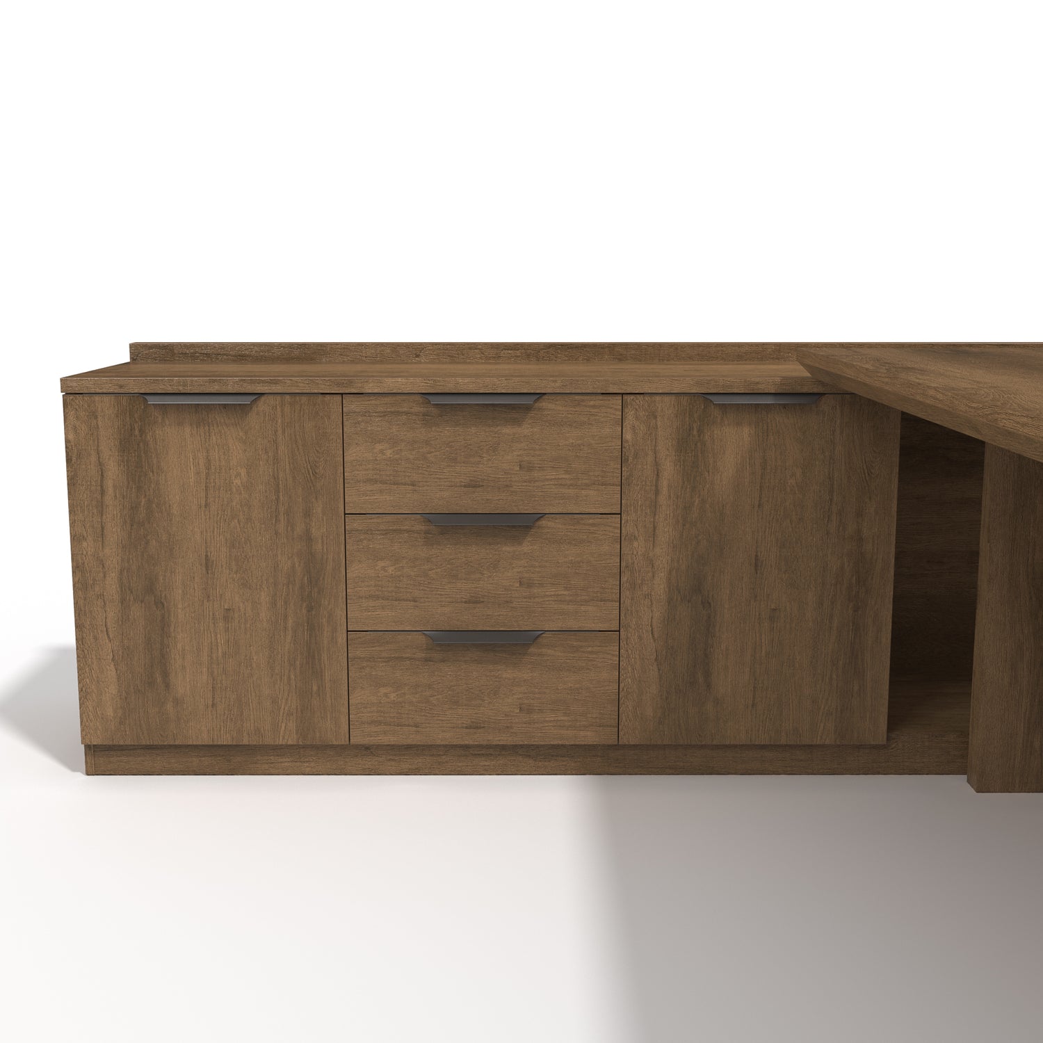 Saintcy M2502 98" L-Shaped Executive Desk with High-Capacity Storage - Modern Chicago Industrial Architectural Workstation