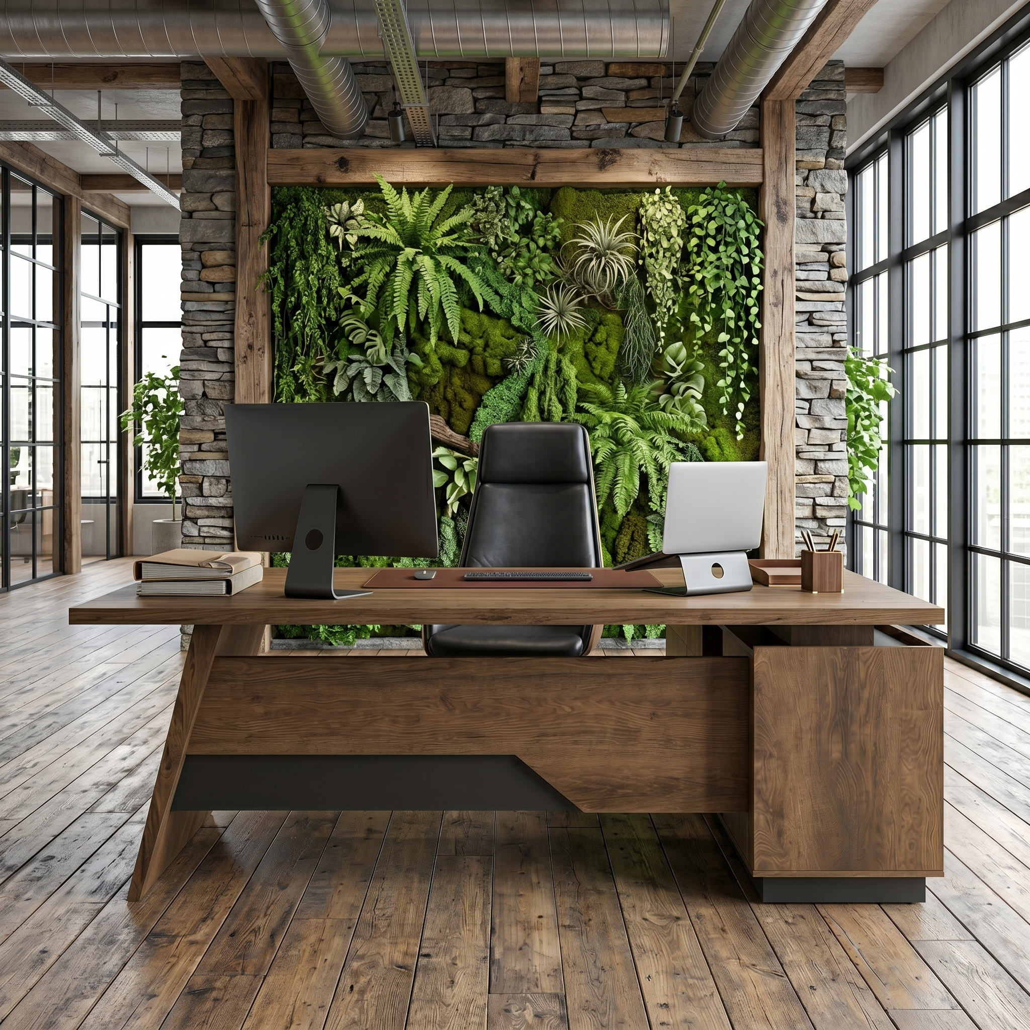 Saintcy M2507 71"/79" L-Shaped Executive Desk with Side Return - Architectural Minimalist Office Workstation