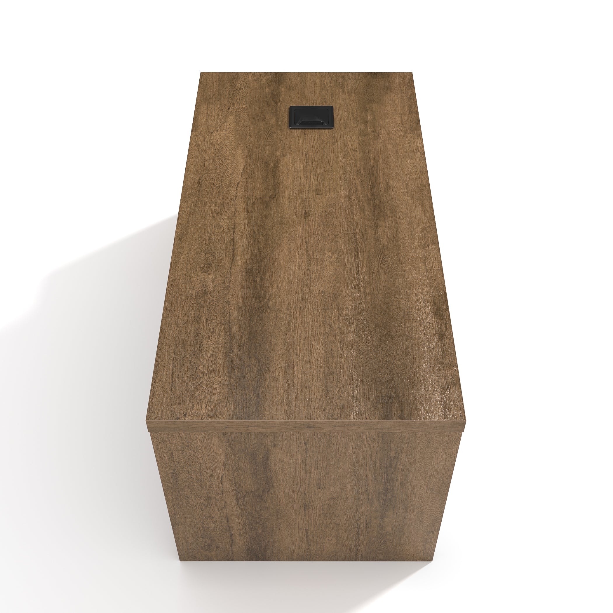 Saintcy M2508 Brown Oak Executive Desk - 63"/71" Architectural Minimalist Office Workstation