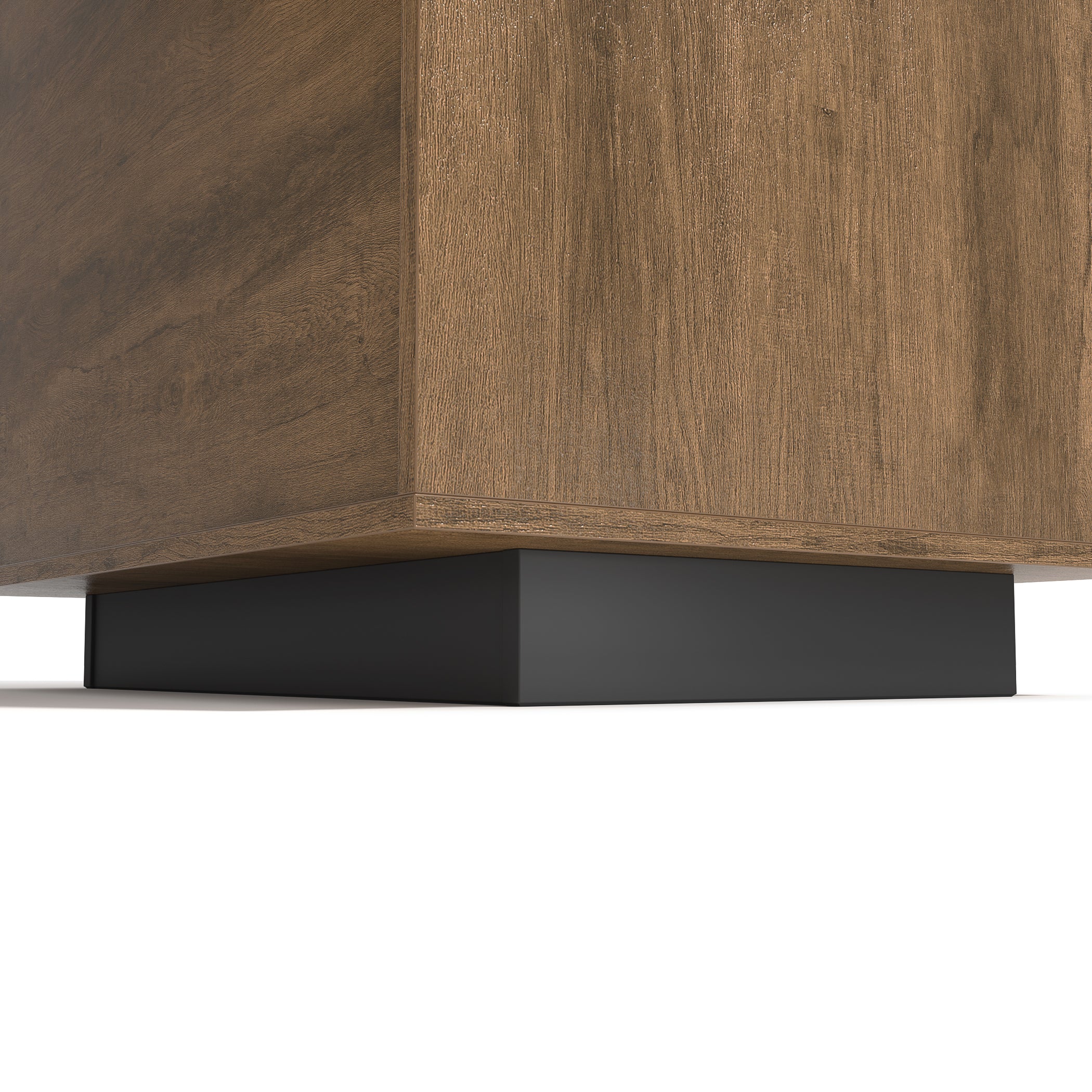 Saintcy M2508 Brown Oak Executive Desk - 63"/71" Architectural Minimalist Office Workstation