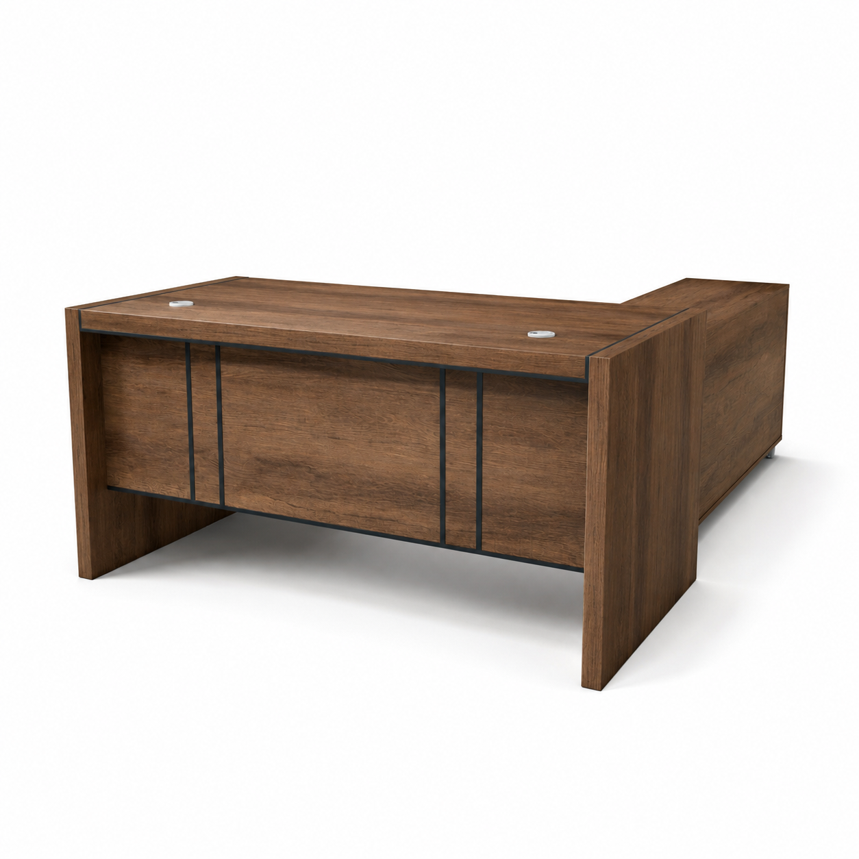 Saintcy M2509 Executive Desk System - 63"/71" Architectural Minimalist Workstation with Modular Mobile Storage