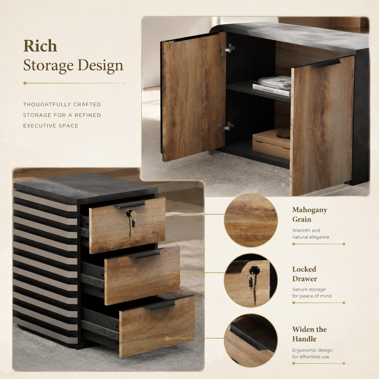 Saintcy Tribeca Fluted Executive Desk