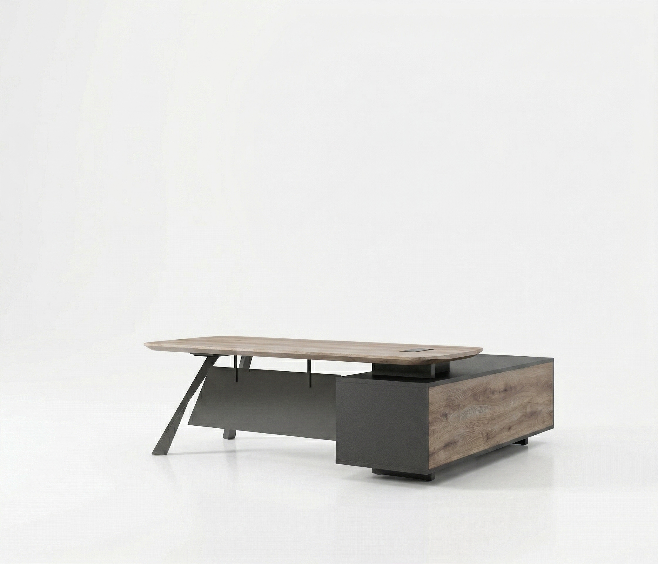 Saintcy Modern Architectural Executive Desk - Large L-Shaped Industrial Office Suite ($2200 \times 2000$ mm)