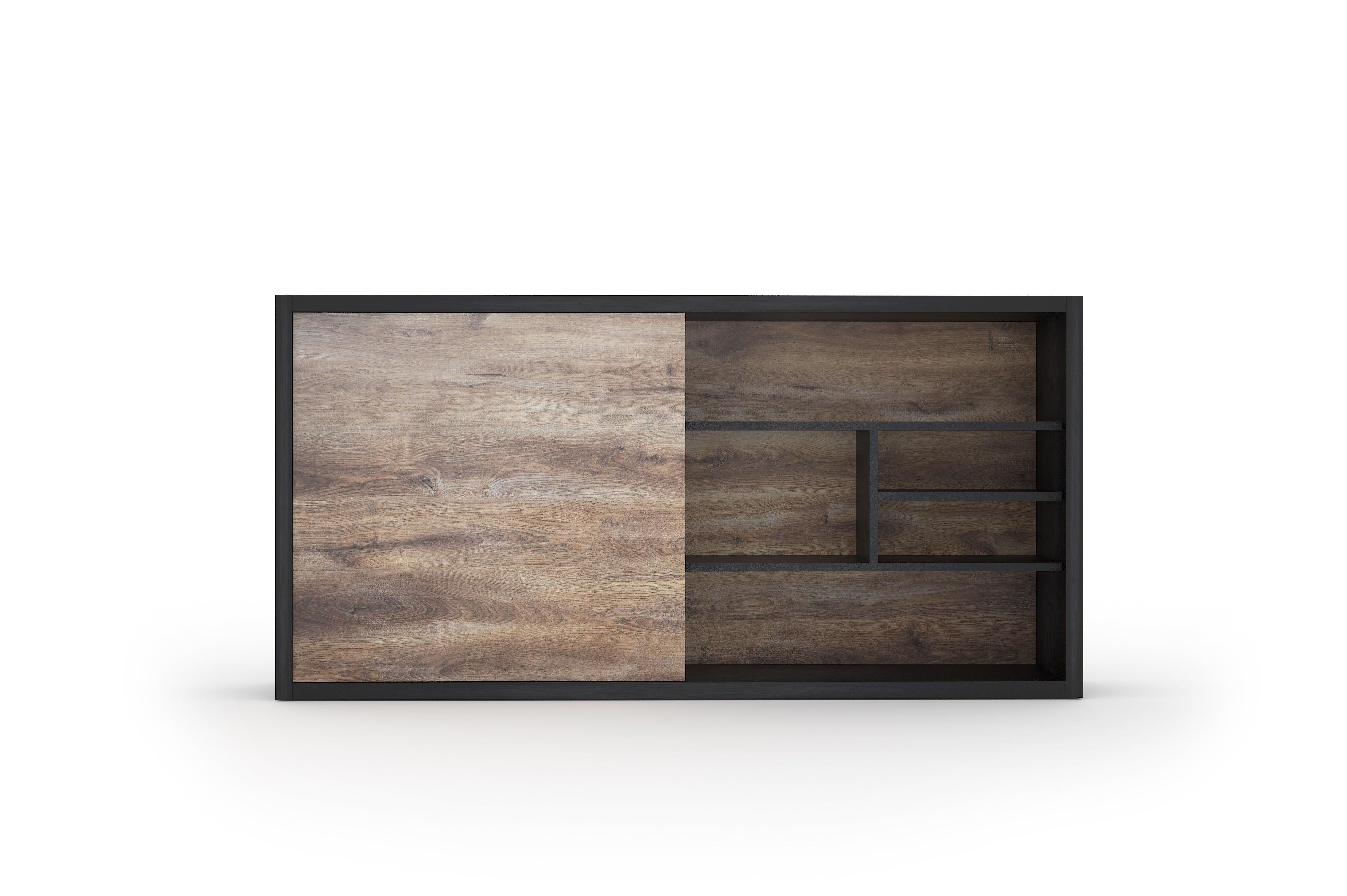 Saintcy NS & NT Series Modern Executive Bookcase & Credenza Suite - Premium Office Display Cabinet with Glass Doors and Closed Storage