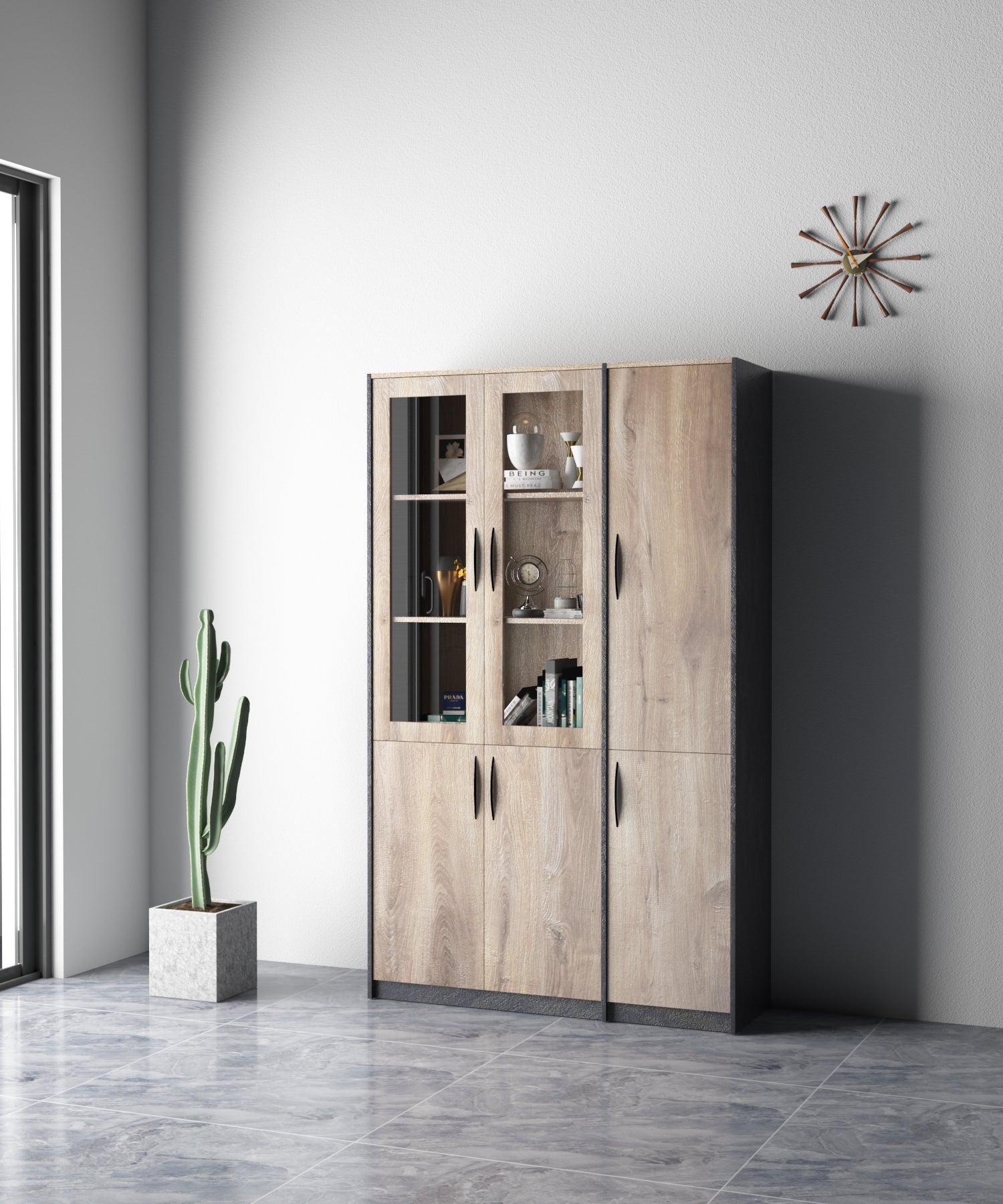 Saintcy NS Series Modular Office Storage Cabinet - Architectural Industrial Bookshelf System | 800mm to 2000mm