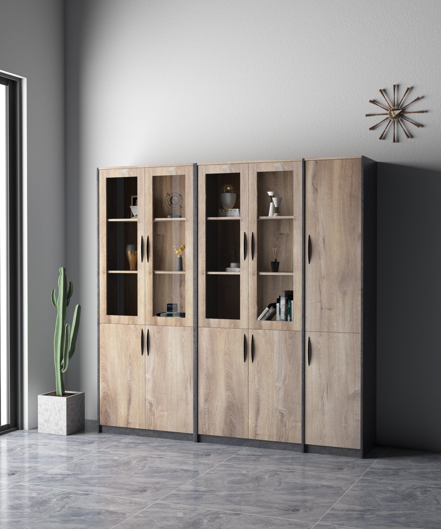 Saintcy NS Series Modular Office Storage Cabinet - Architectural Industrial Bookshelf System | 800mm to 2000mm