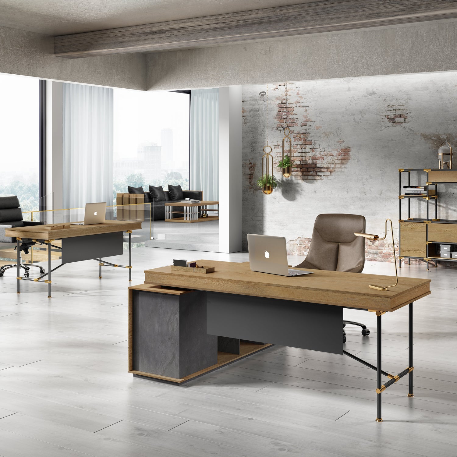 Saintcy Industrial Pipe-Leg Office Desk - Professional Single Staff Workstation (1600mm/1800mm)