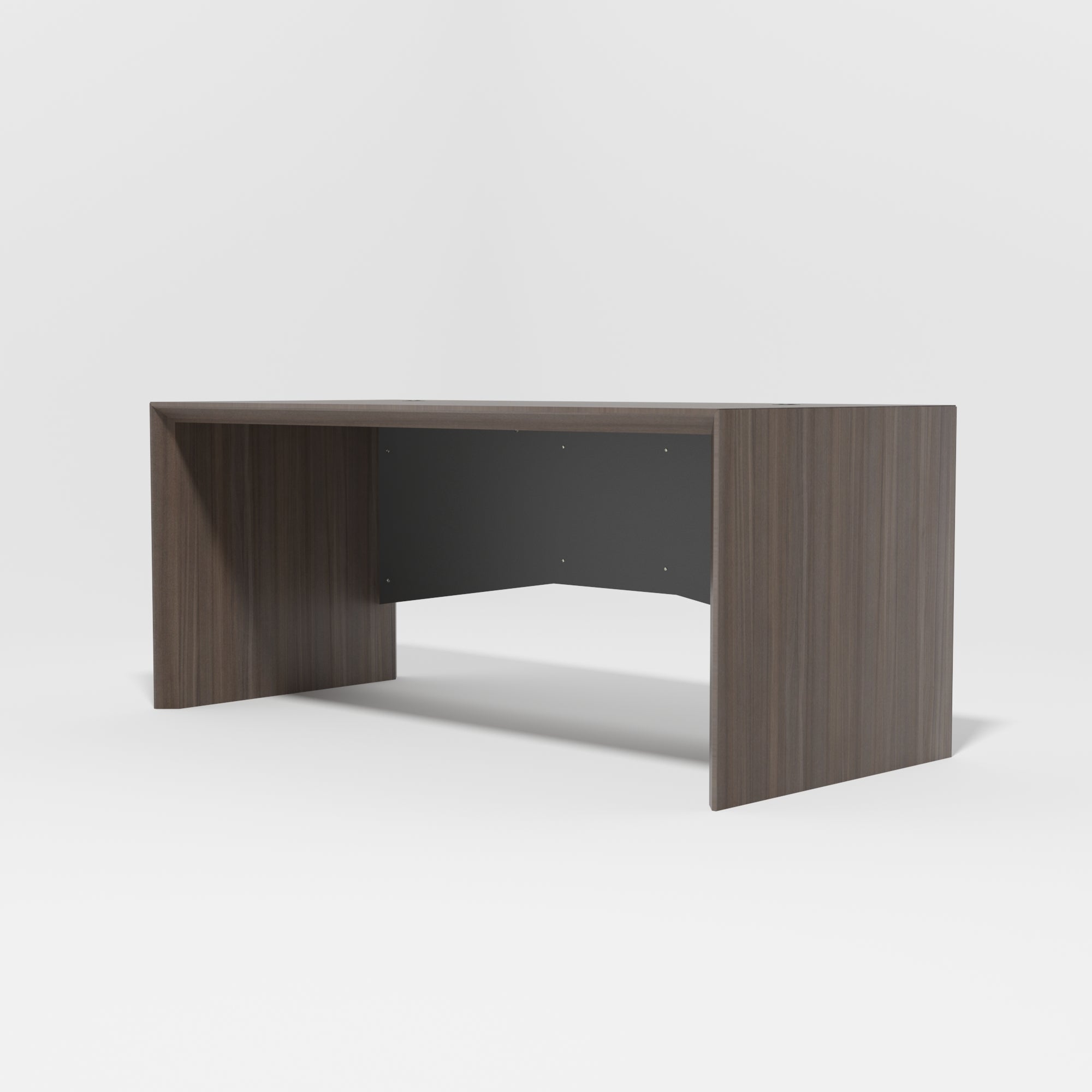 Saintcy W608 Modern Executive L-Shaped Office Desk - Industrial Managerial Workstation with X-Pattern Wood Accent (71" / 79")