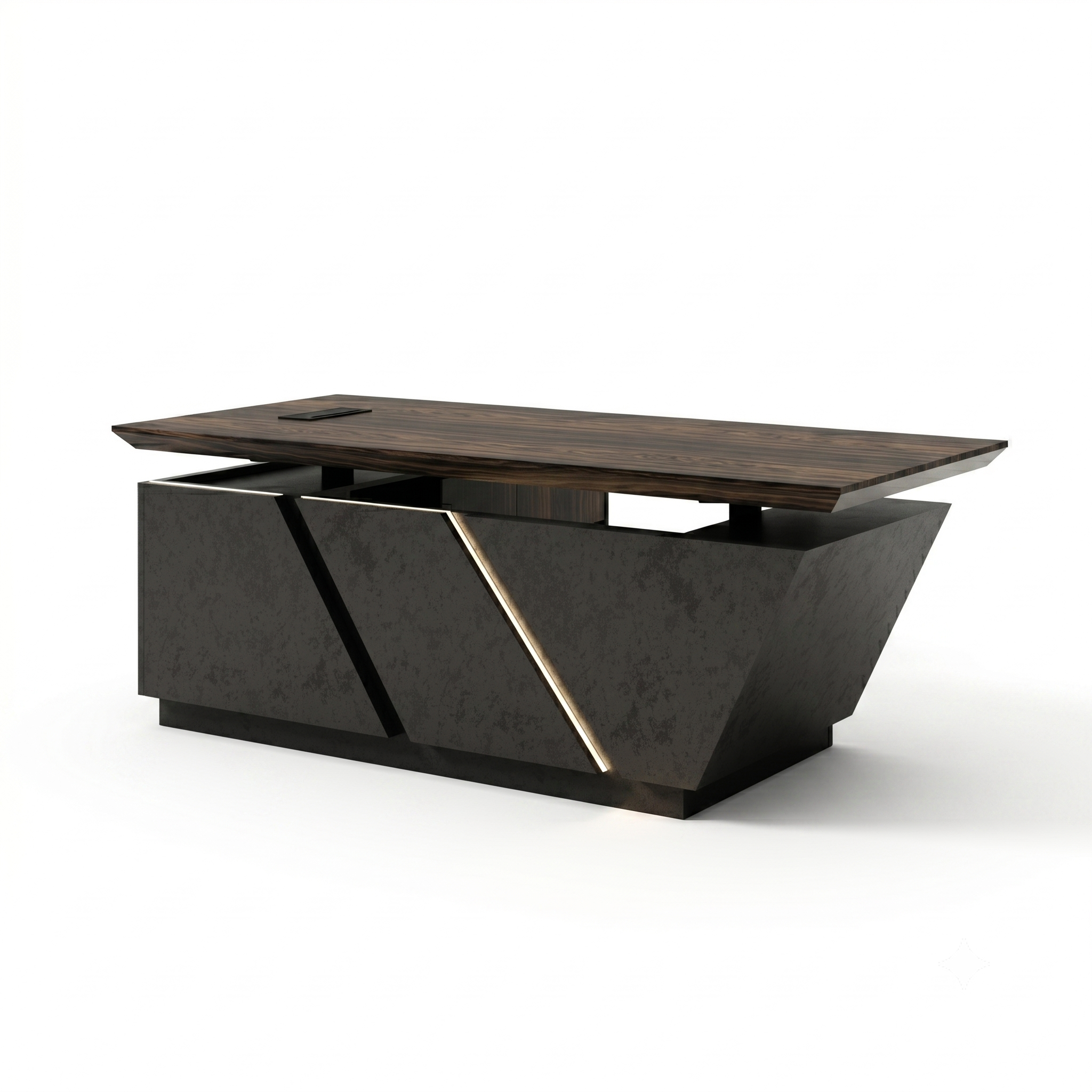 X8802 L-Shaped Executive Desk with Storage & Power Outlets | SAINTCY