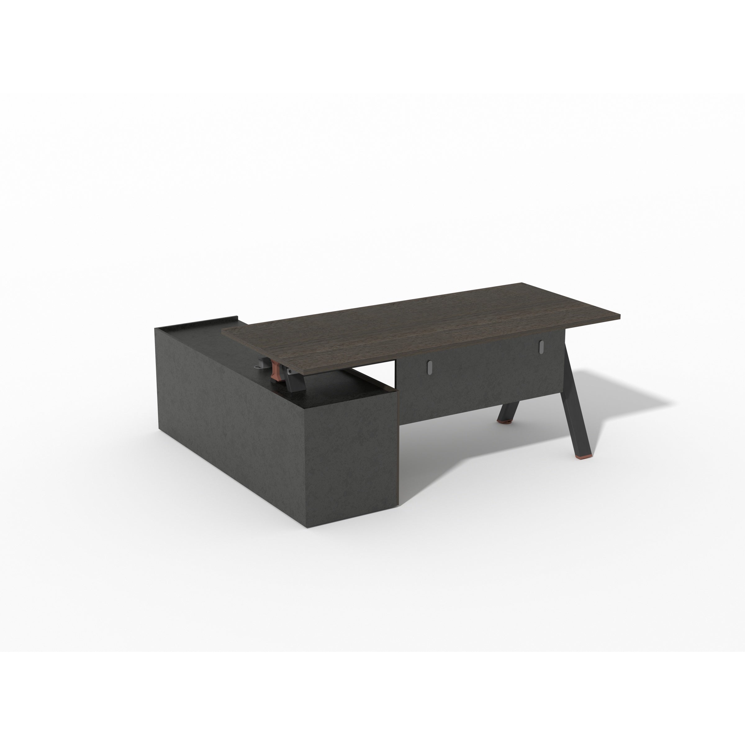 Saintcy XW001A Modern Executive L-Shaped Office Desk - Industrial Managerial Workstation with Floating Desktop (1800mm / 2000mm)