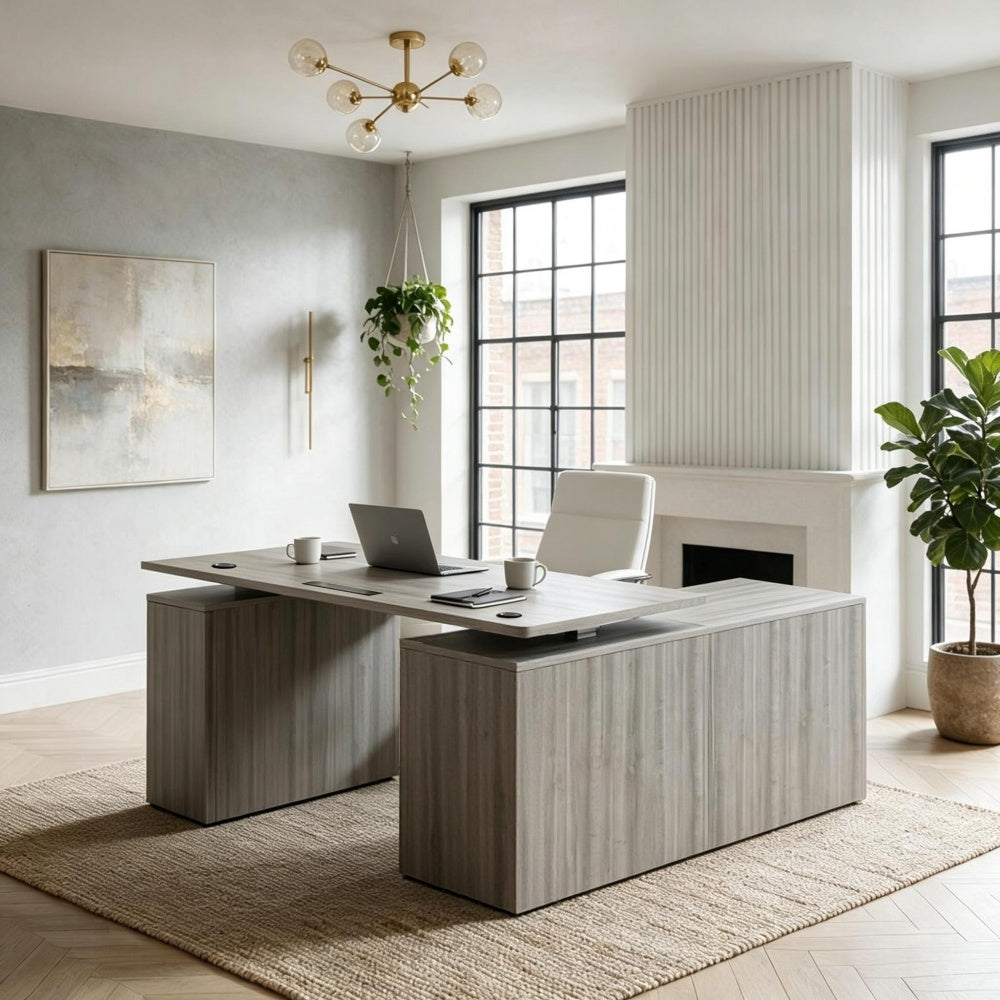 Saintcy Ascend Fluted Standing L-Desk