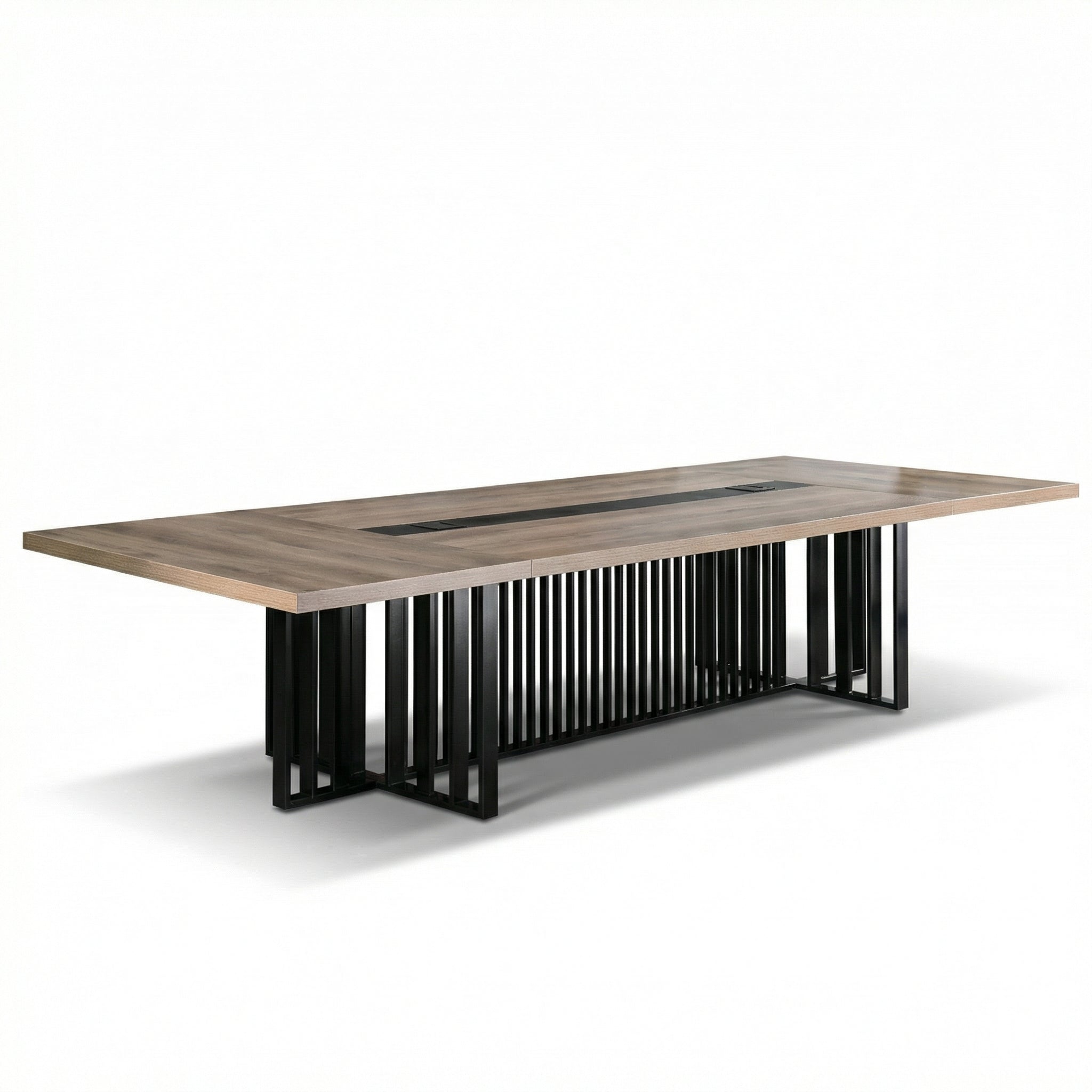 SAINTCY Large Conference Table with Integrated Cable Management for Meeting Rooms & Boardrooms