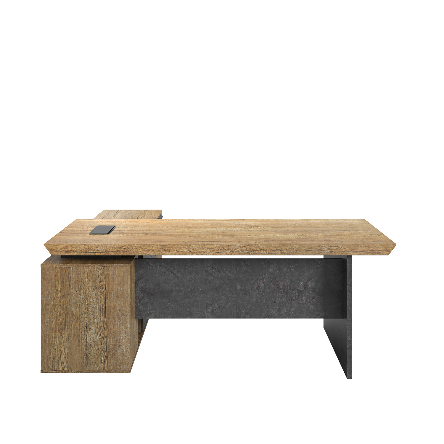 Saintcy P3507 Modern Industrial Executive Desk - Professional L-Shaped Managerial Table