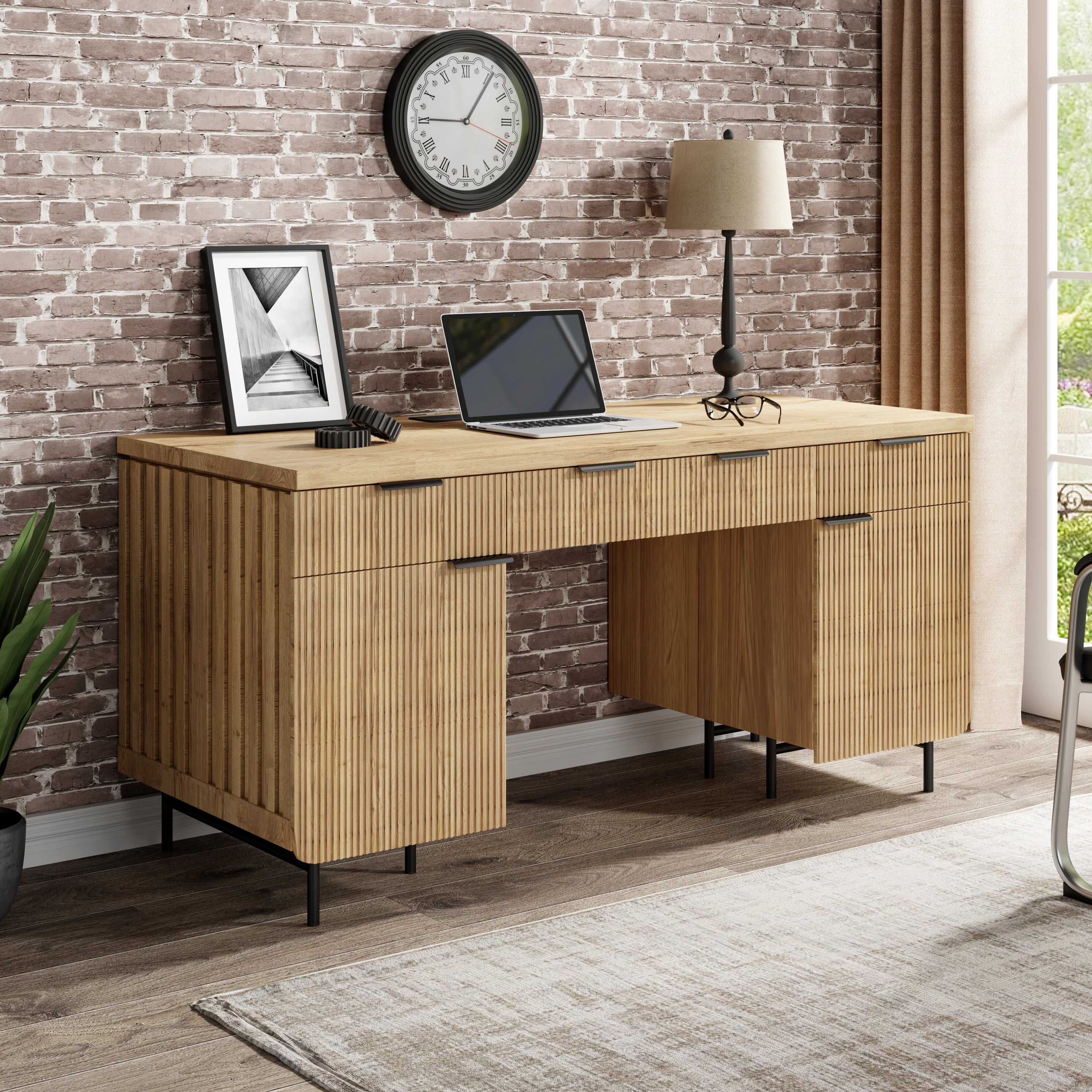 Saintcy Fluted Studio Desk