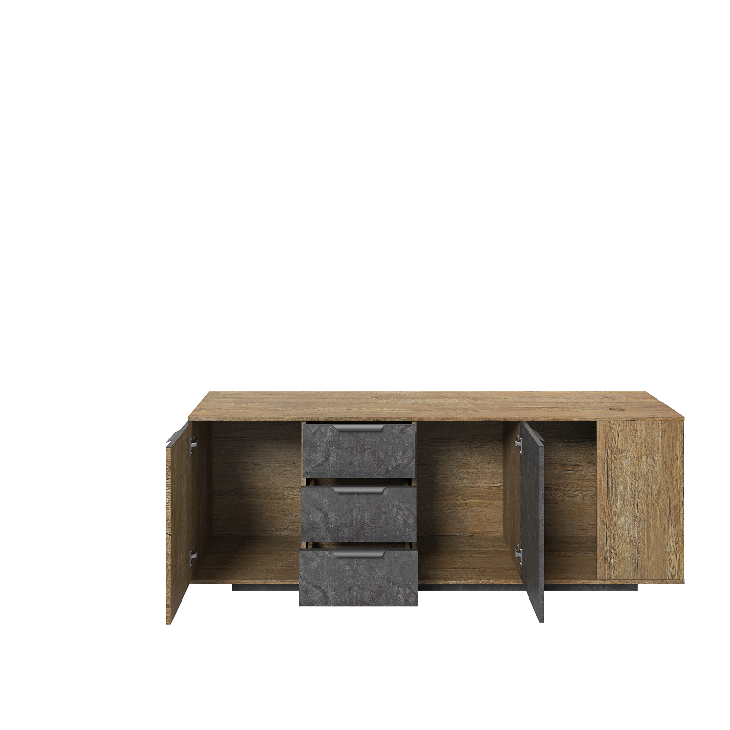 Saintcy P3507 Modern Industrial Executive Desk - Professional L-Shaped Managerial Table