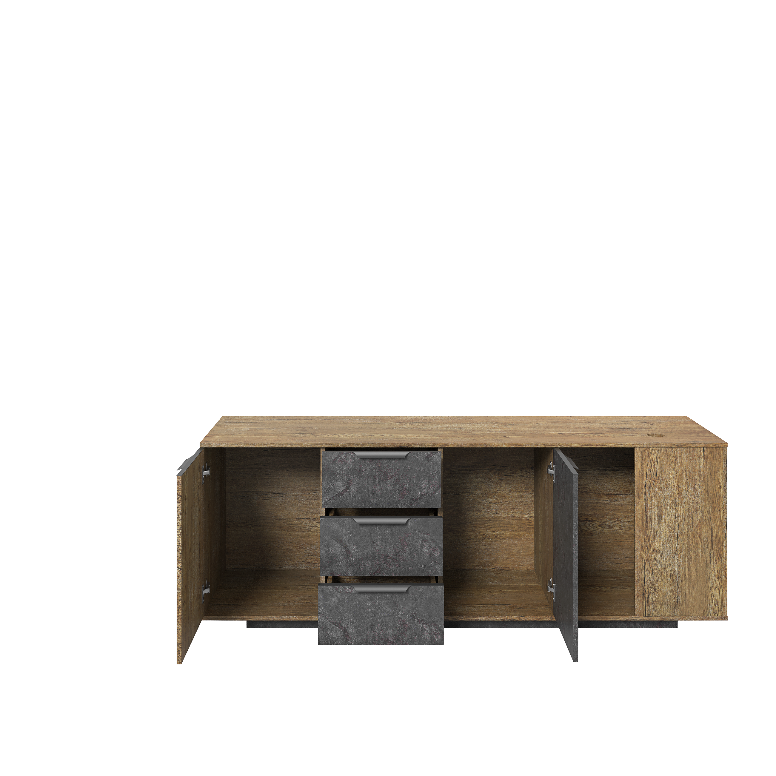 Saintcy P3507 Modern Industrial Executive Desk - Professional L-Shaped Managerial Table