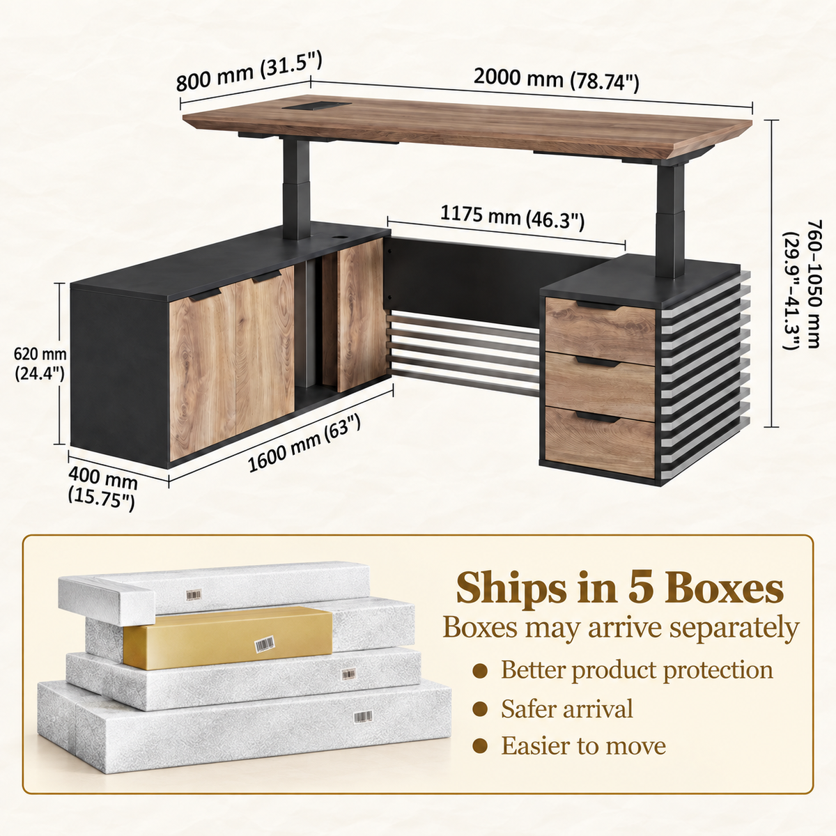 Saintcy Tribeca Fluted Executive Desk