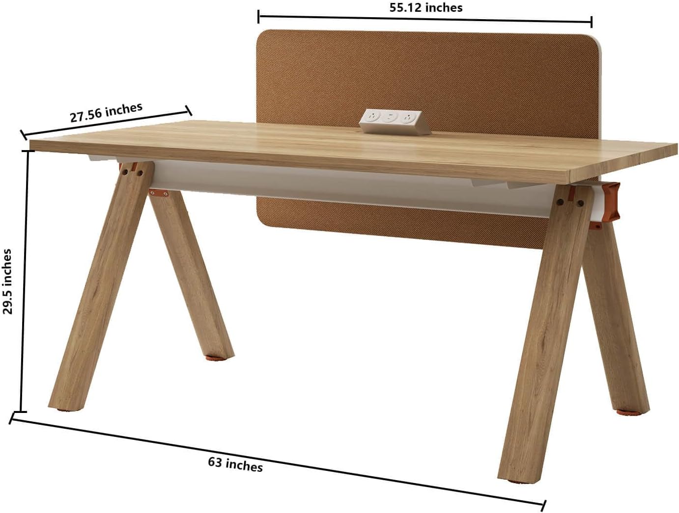 SAINTCY Modern Modular Office Workstation Desk with Privacy Panels, Storage & Power Integration