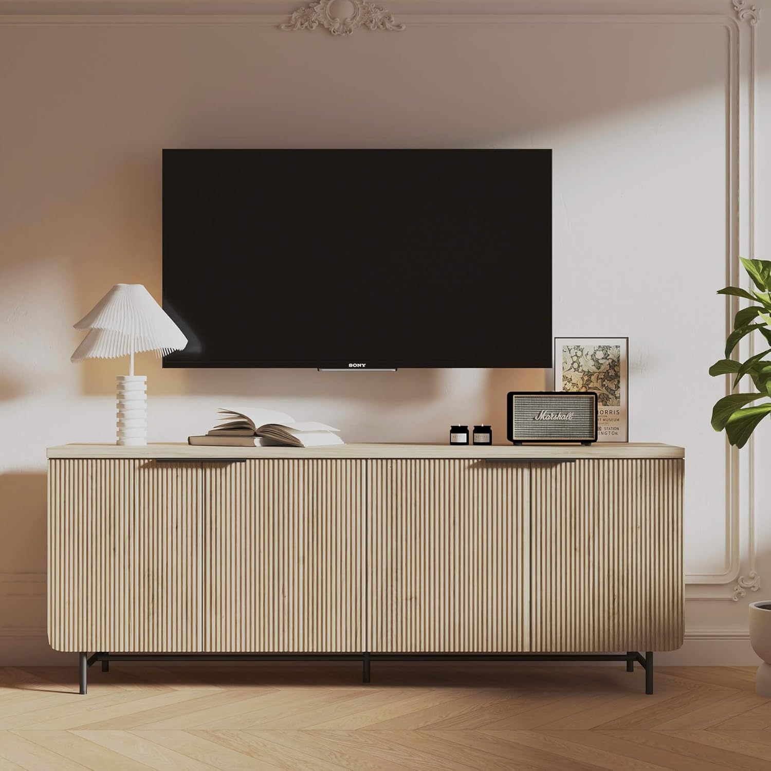 SAINTCY Sideboard Cabinet – Fluted Design