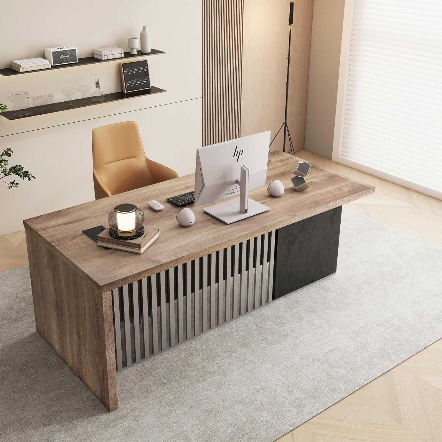 Saintcy XW Series Modern L-Shaped Office Workstation - Integrated High