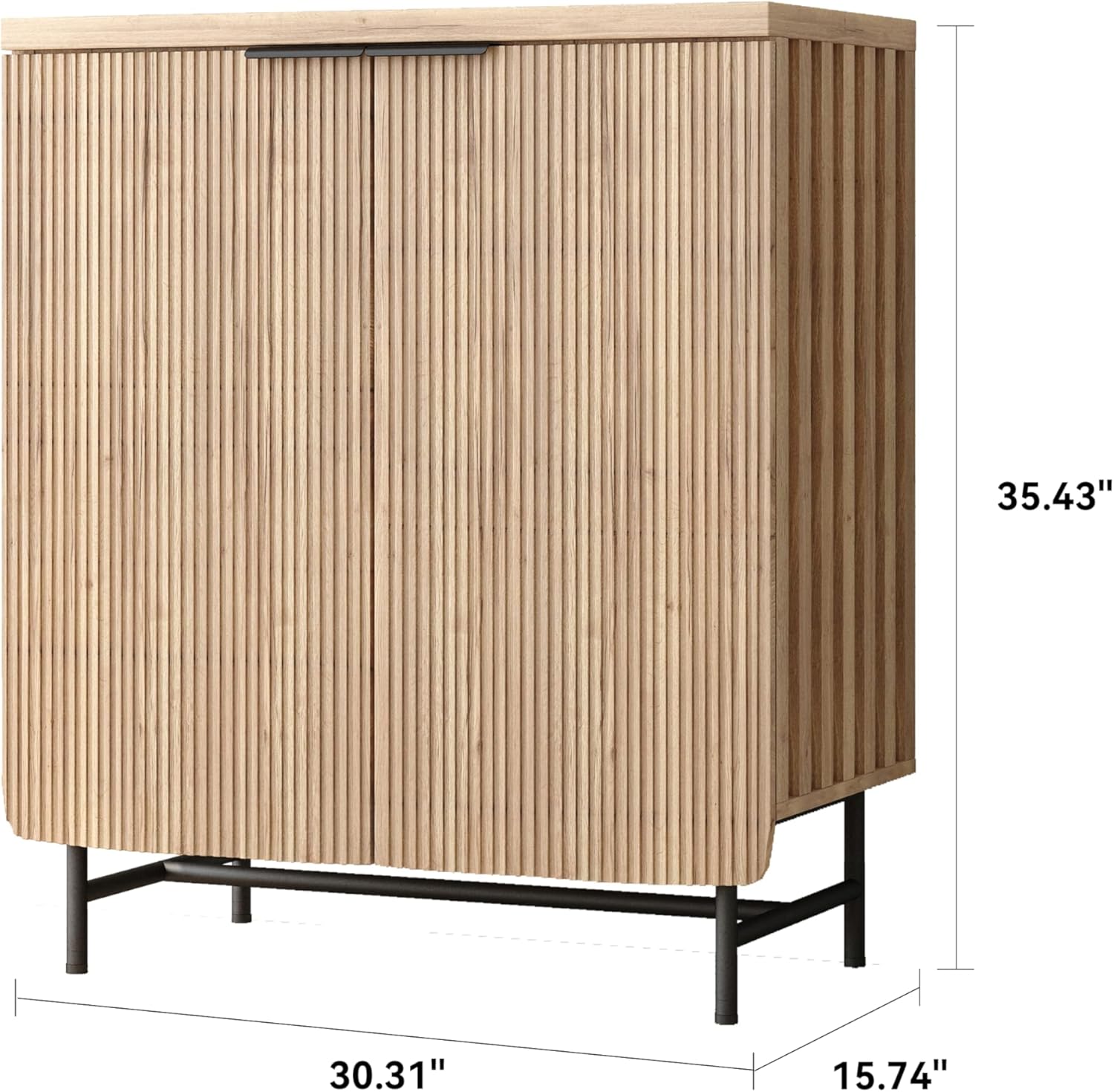 SAINTCY Fluted Sideboard Cabinet with Elevated Metal Base