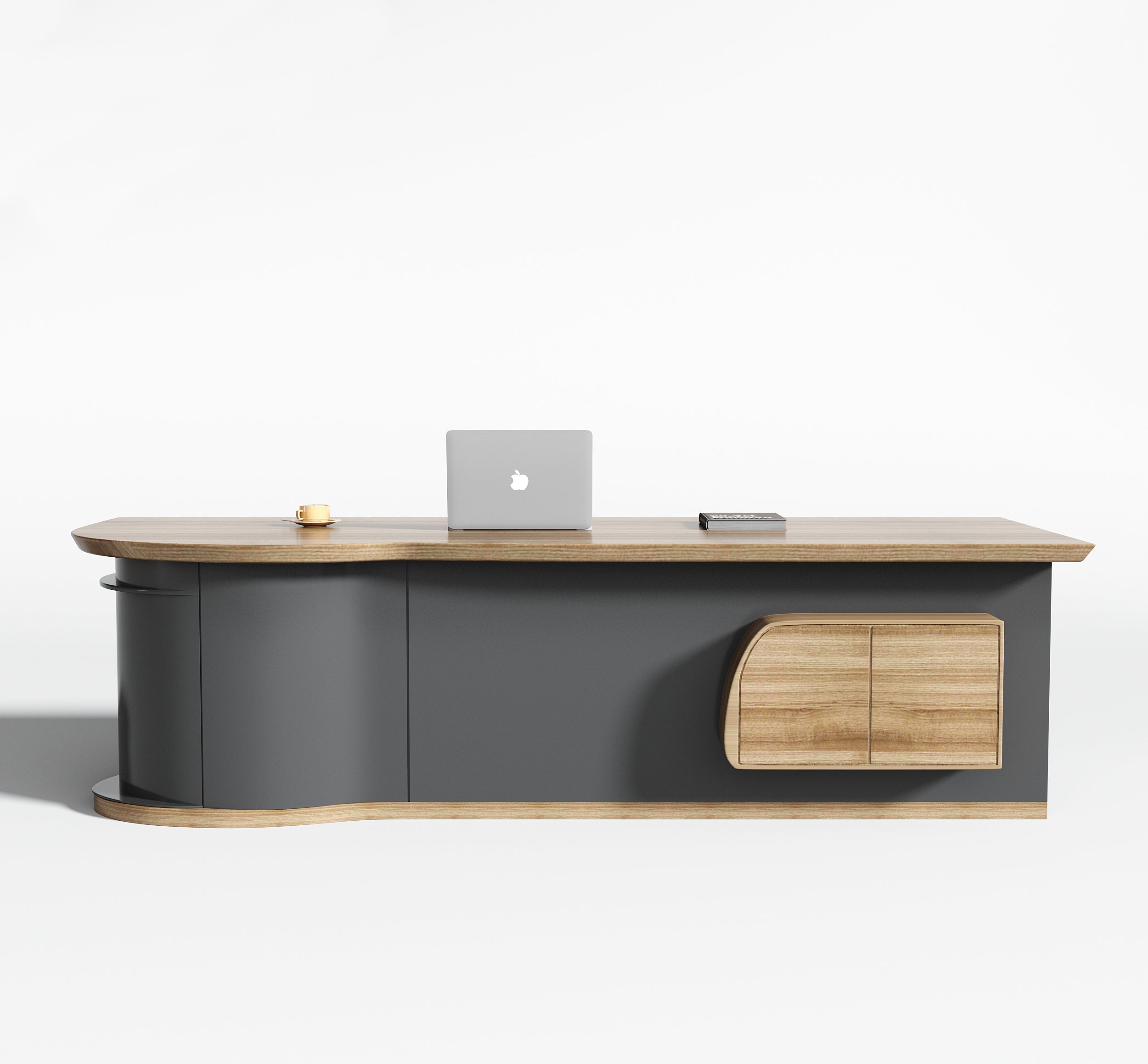 Saintcy Modern Executive L-Shaped Desk with Integrated Storage & Power Module