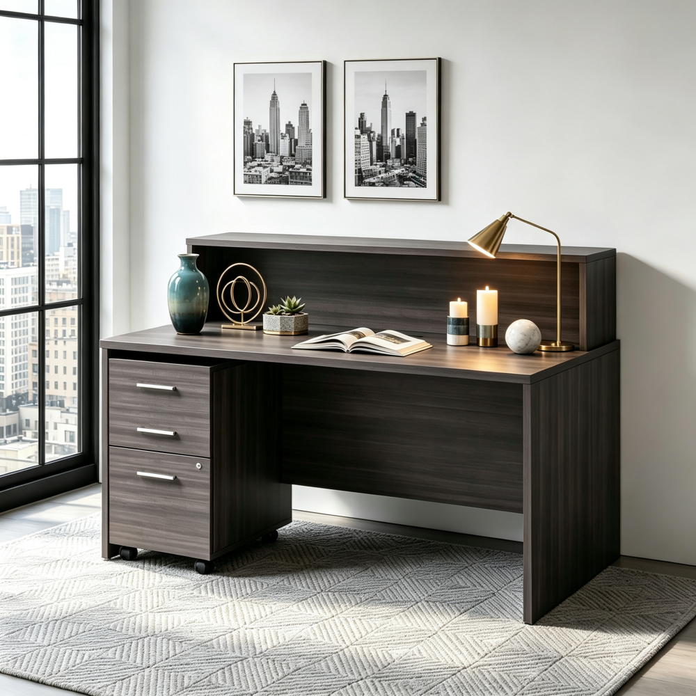 Saintcy Reception Desk with Mobile Pedestal