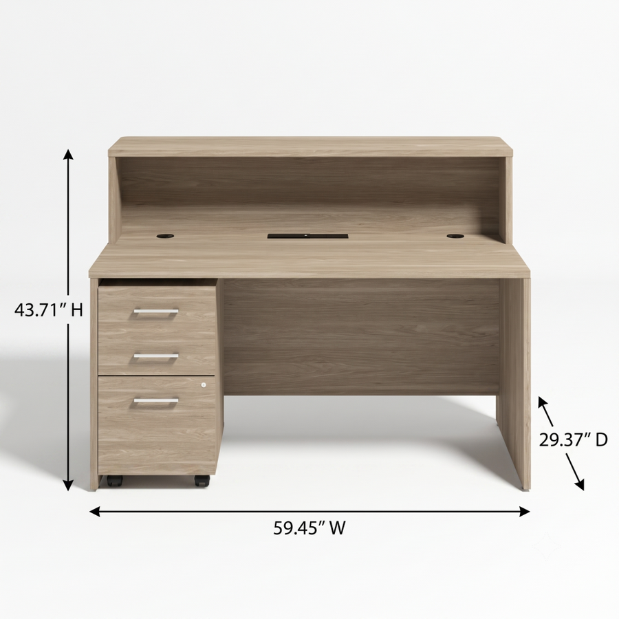 Saintcy Reception Desk with Mobile Pedestal