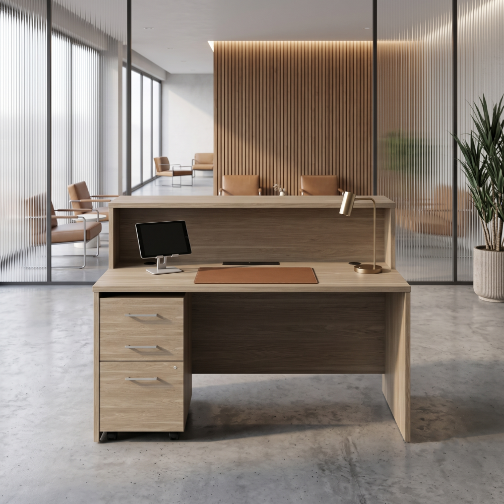 Saintcy Reception Desk with Mobile Pedestal