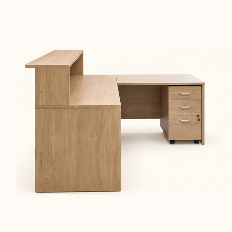 Saintcy L-Shaped Reception Desk with Mobile Pedestal