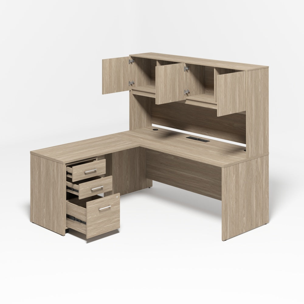 Saintcy Linear Executive L-Desk with Hutch