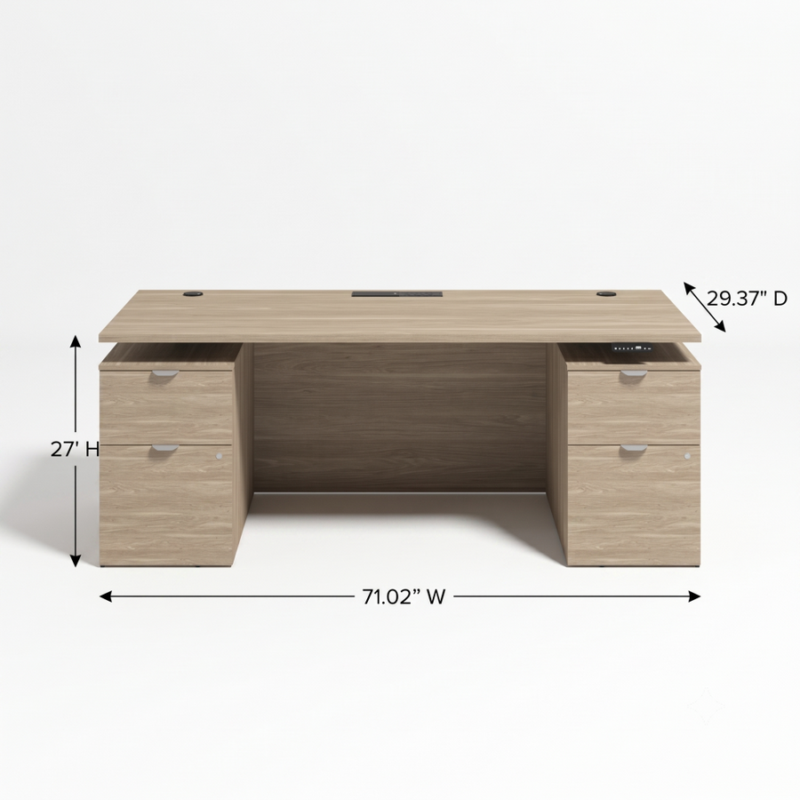 Saintcy Fluted Pedestal Standing Desk