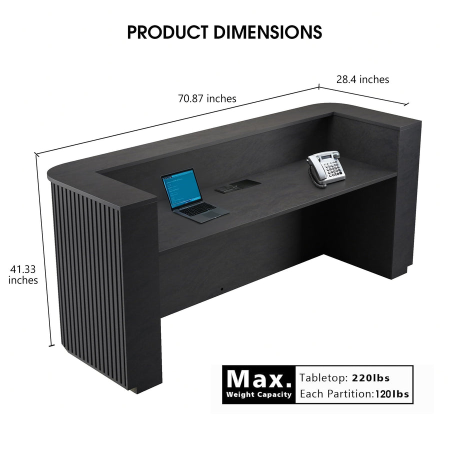 Saintcy Radius Fluted Reception Desk