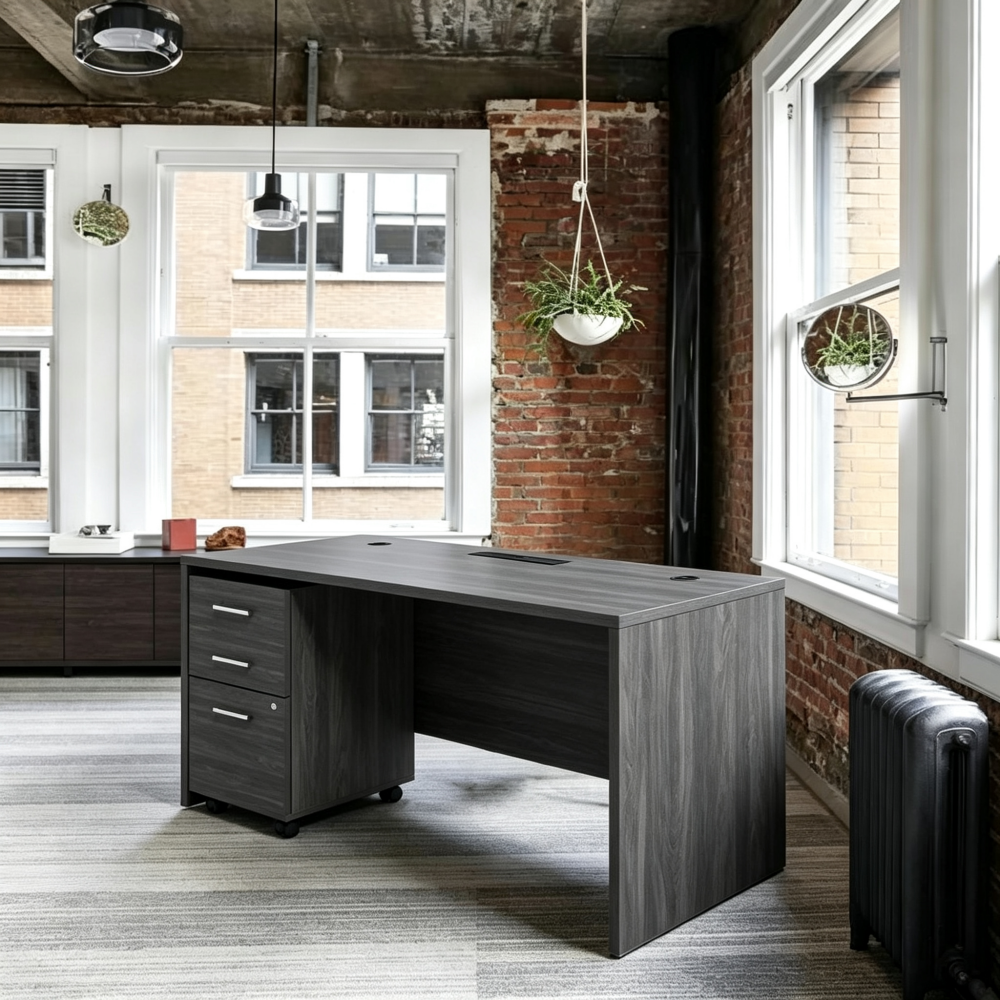 Saintcy Linear Single Pedestal Executive Desk