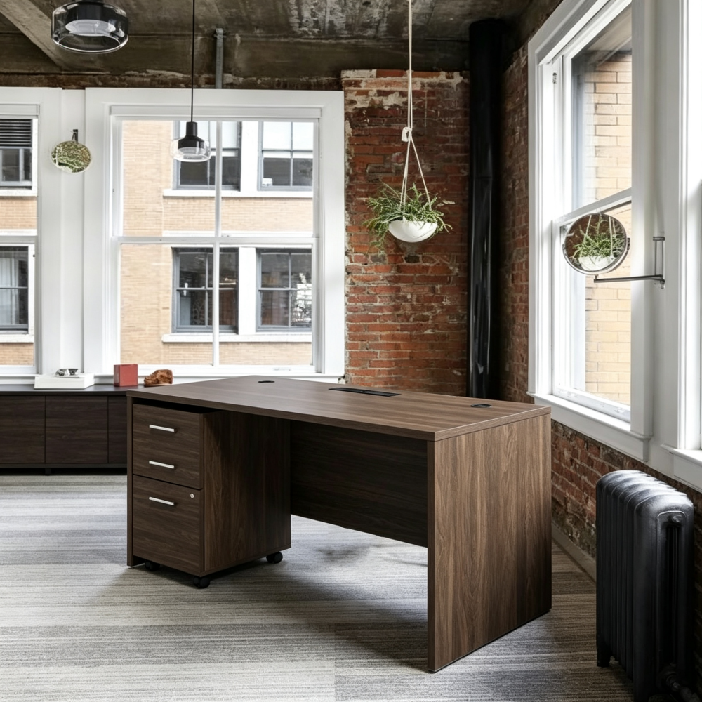 Saintcy Linear Single Pedestal Executive Desk
