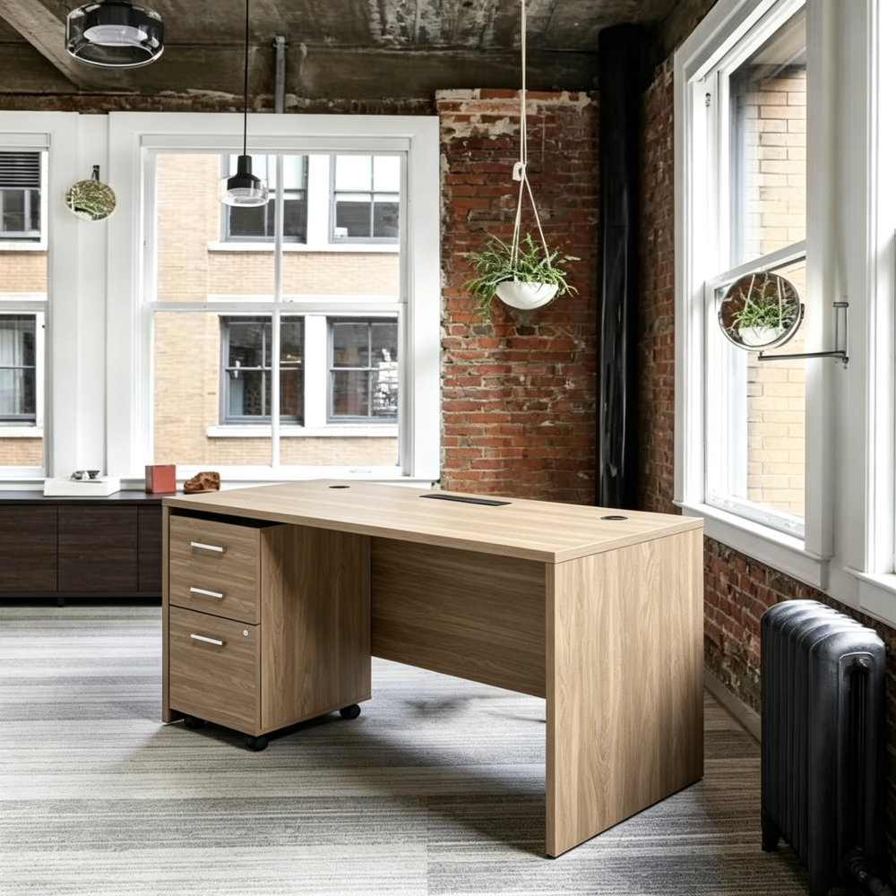 Saintcy Linear Single Pedestal Executive Desk