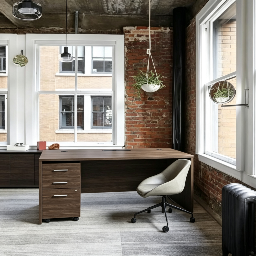 Saintcy Linear Single Pedestal Executive Desk