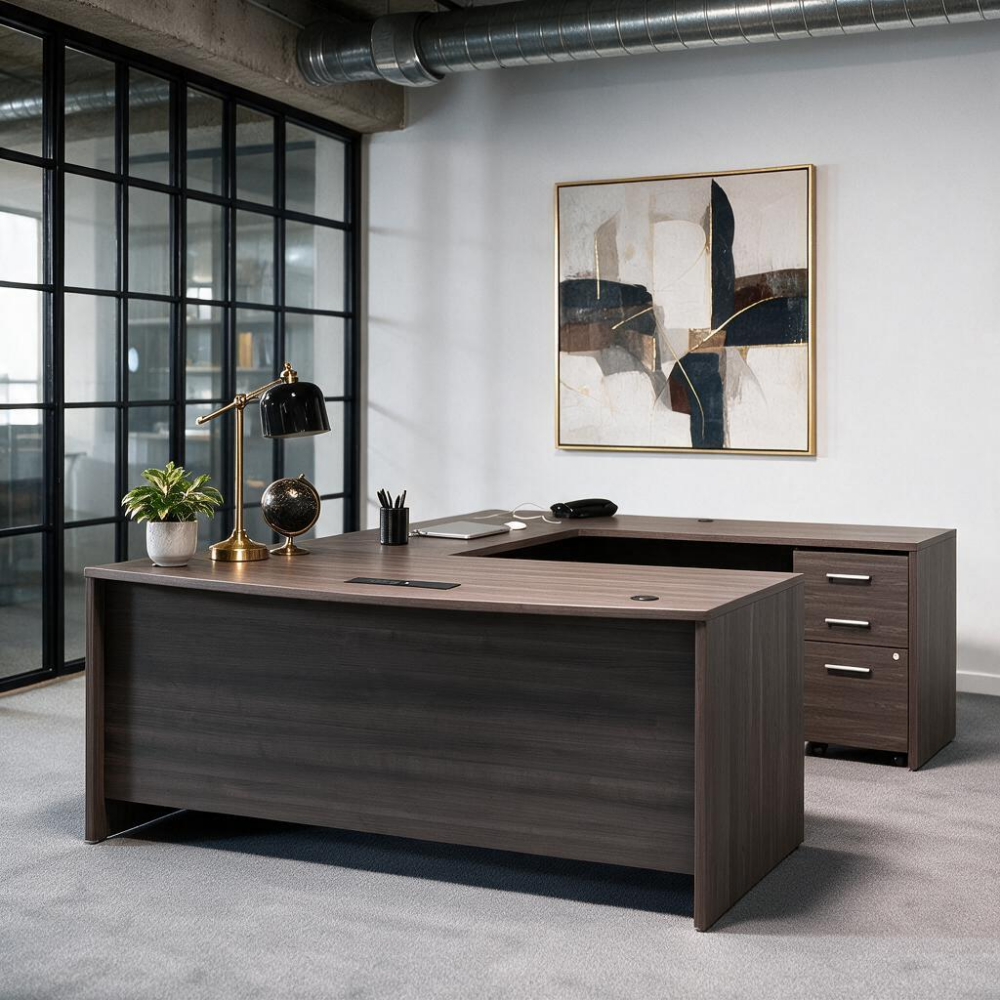 Saintcy Linear Executive U-Desk