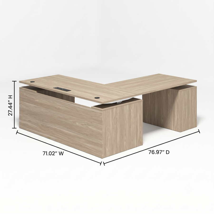Saintcy Pedestal L-Shaped Standing Desk
