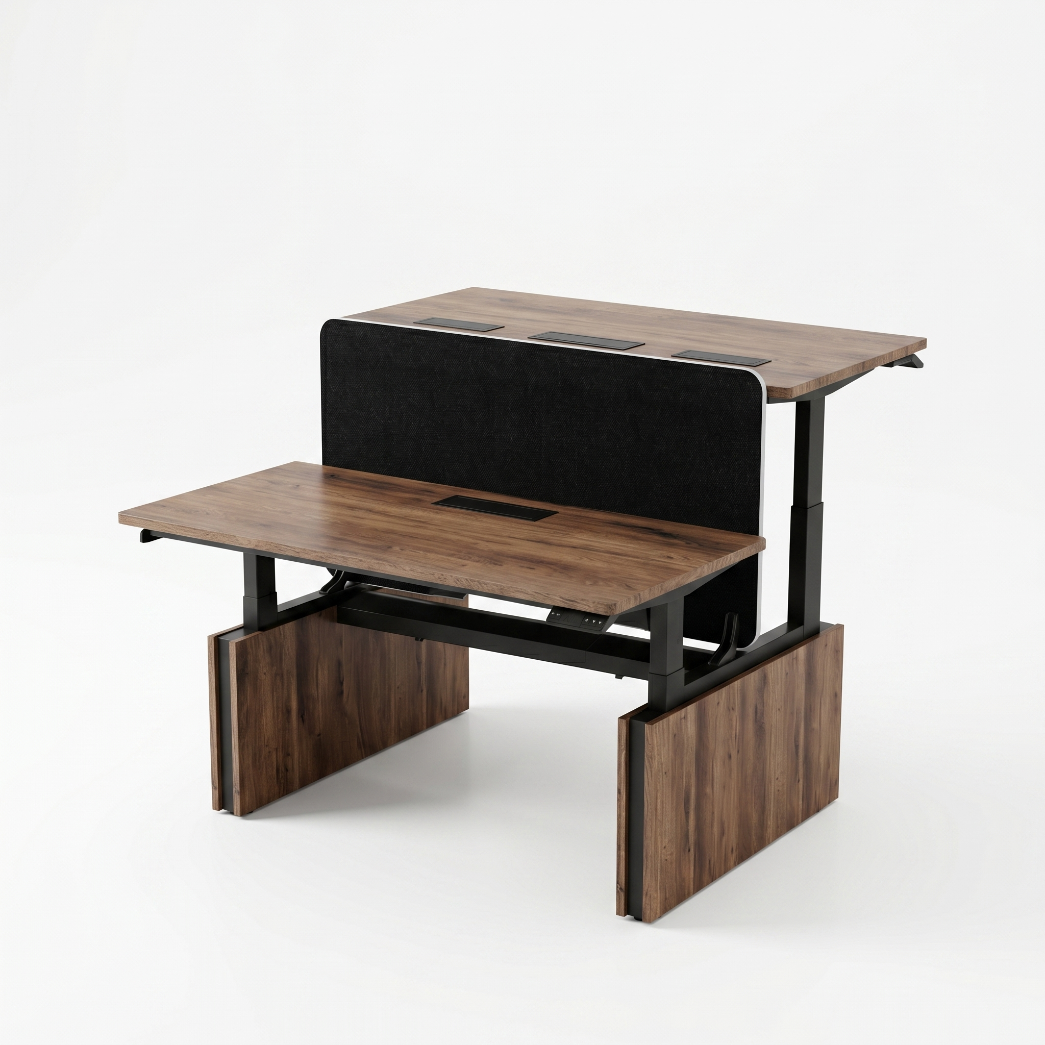 Saintcy IW009 55" Dual 2-Person Electric Standing Desk - Height Adjustable Chicago Industrial Workstation